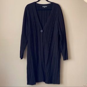 Addition Elle black cable-knit long cardigan